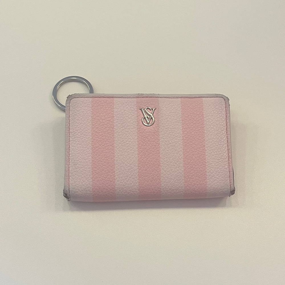 Victoria's Secret Pink Striped Wallet with Ring for wristlet